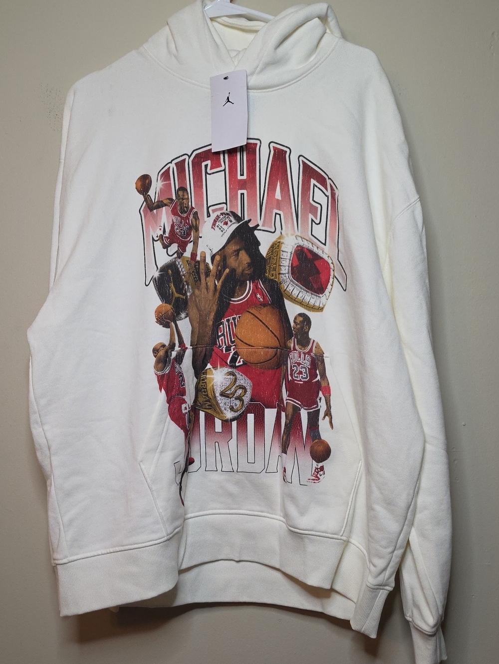 Jordan White Graphic Heavyweight Hoodie - Michael Jordan Print